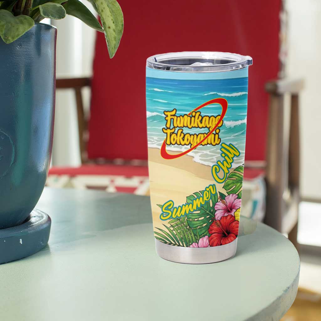 Fumikage Tokoyami Summer Chill Tumbler Cup Tropical Anime Beach Mood