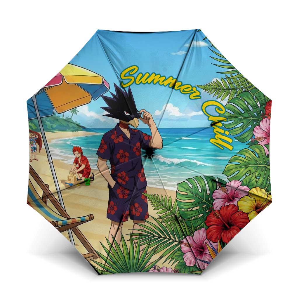 Fumikage Tokoyami Summer Chill Umbrella Tropical Anime Beach Mood