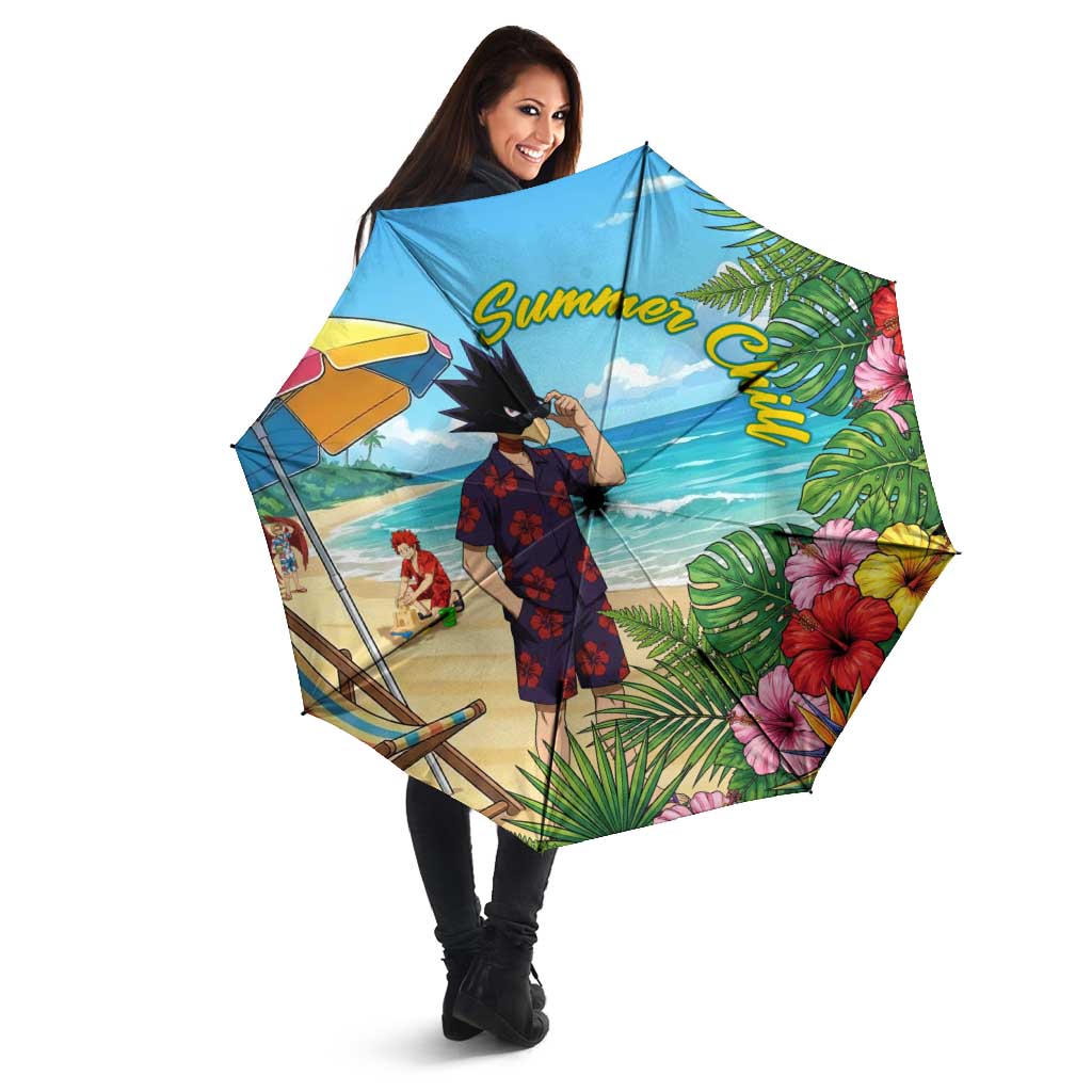 Fumikage Tokoyami Summer Chill Umbrella Tropical Anime Beach Mood