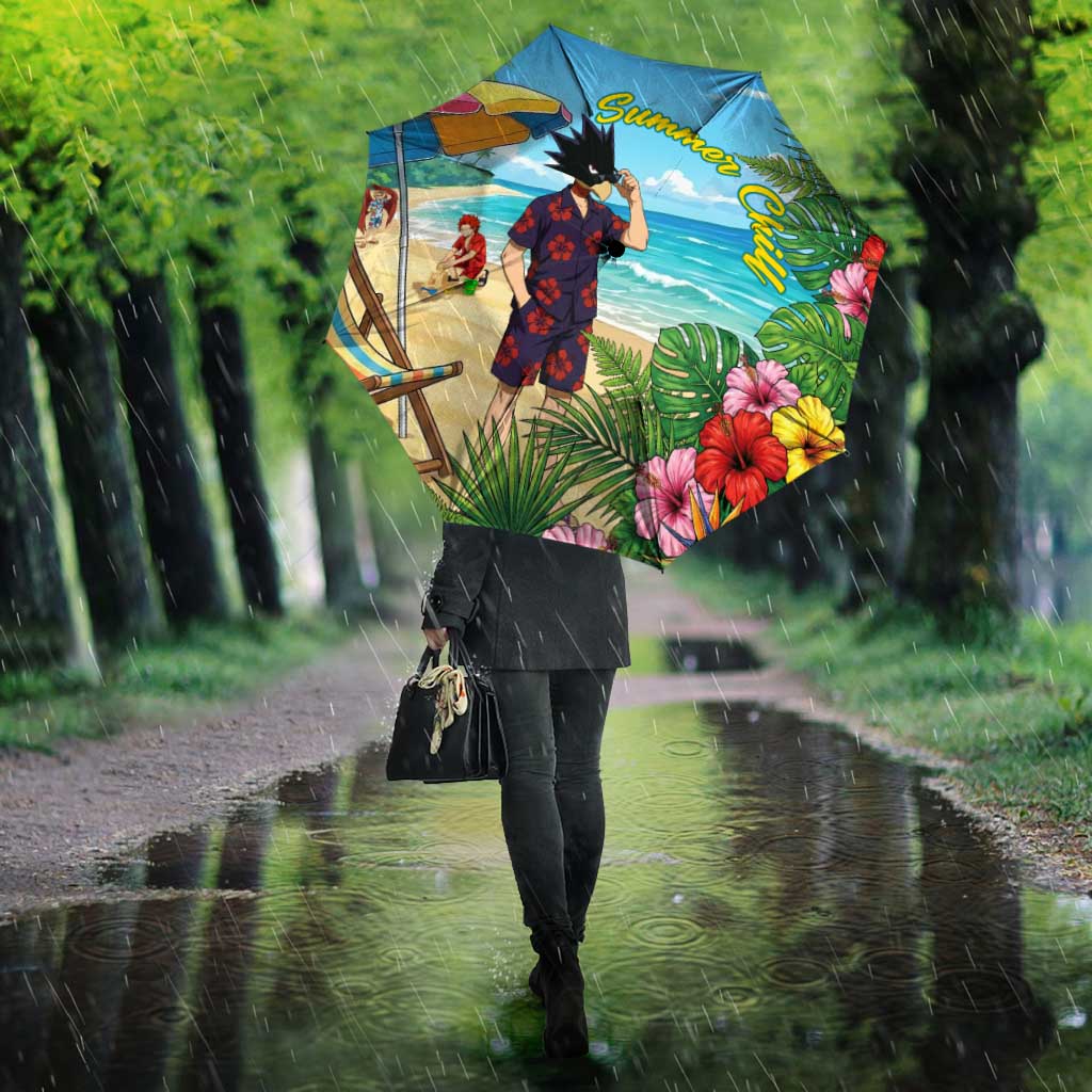 Fumikage Tokoyami Summer Chill Umbrella Tropical Anime Beach Mood