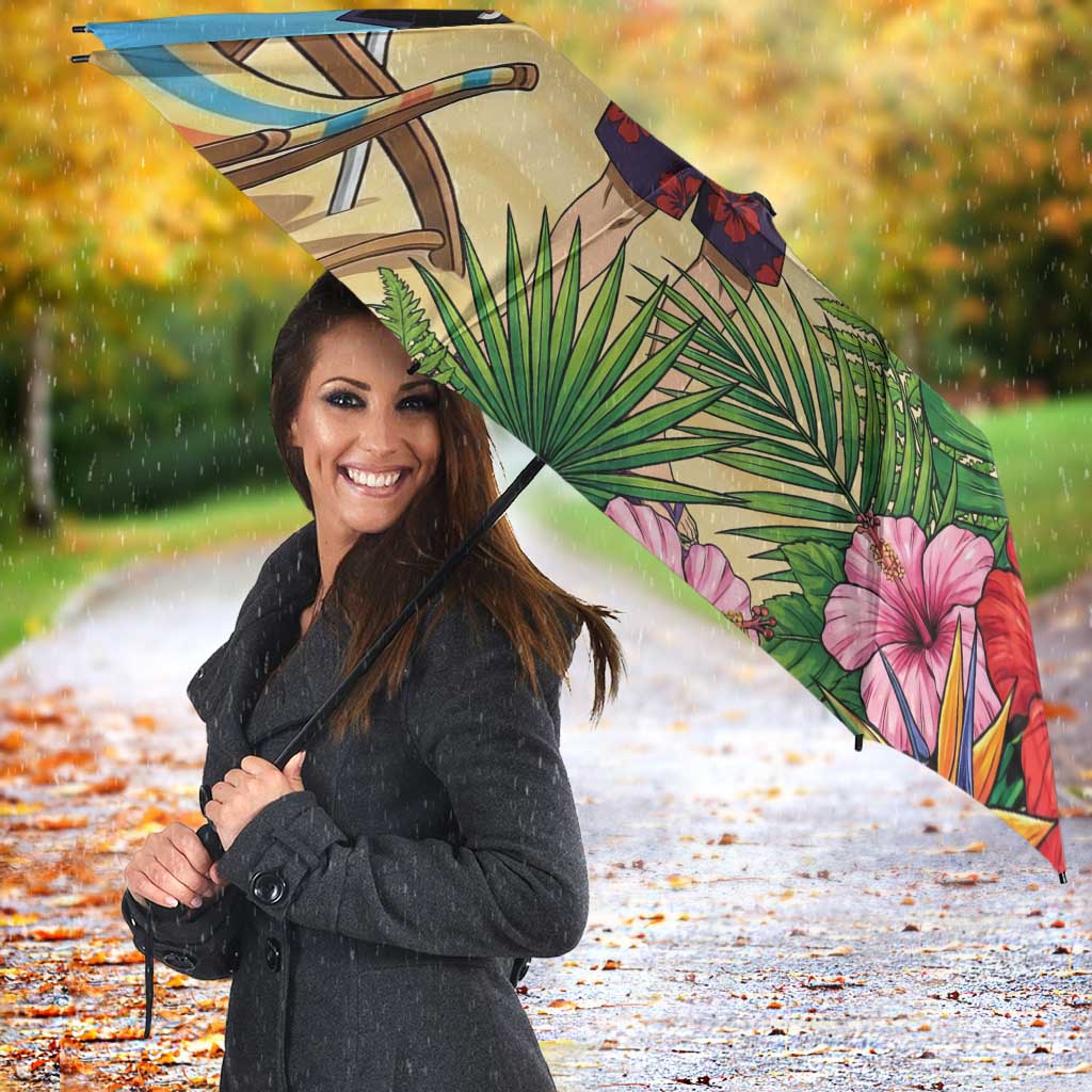 Fumikage Tokoyami Summer Chill Umbrella Tropical Anime Beach Mood