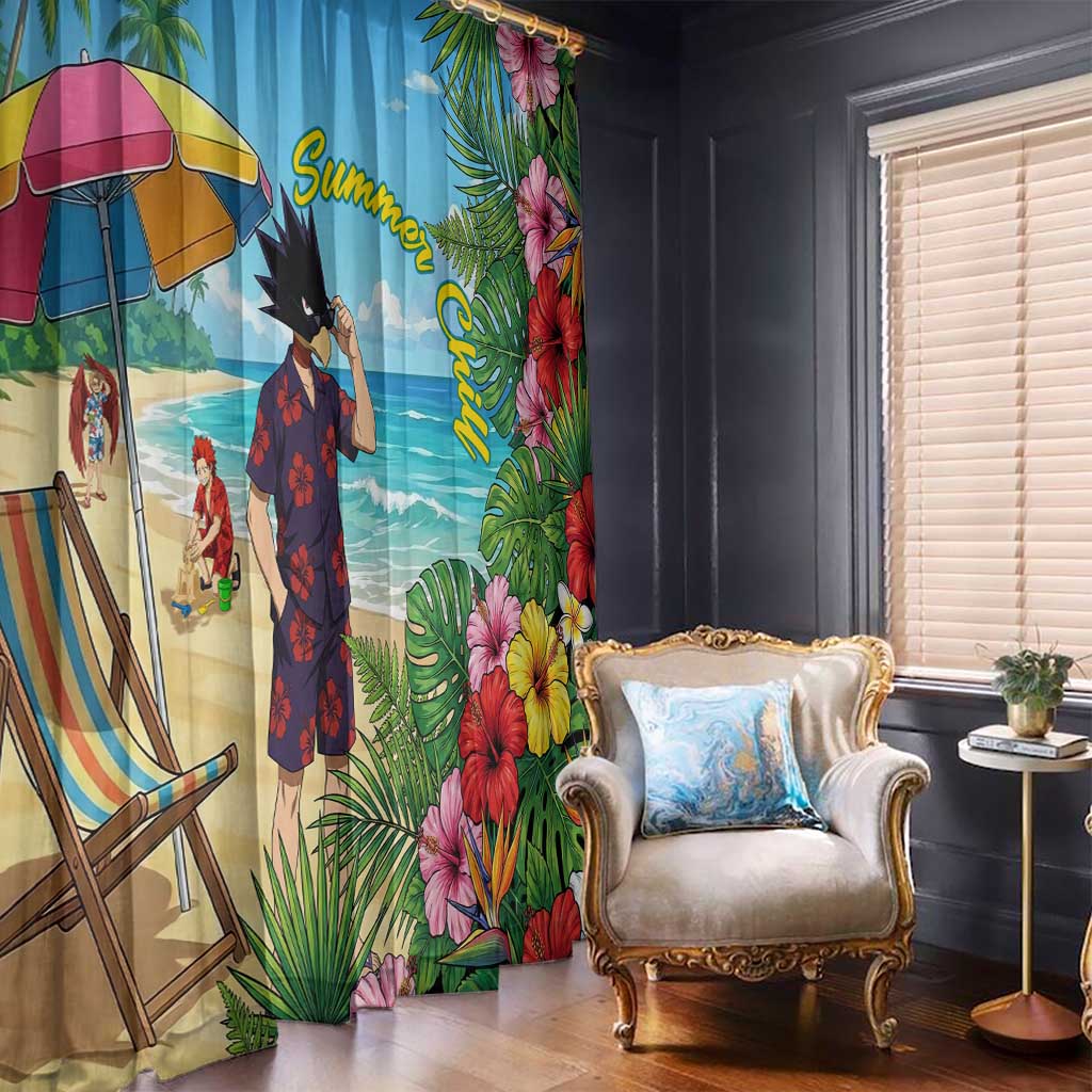 Fumikage Tokoyami Summer Chill Window Curtain Tropical Anime Beach Mood