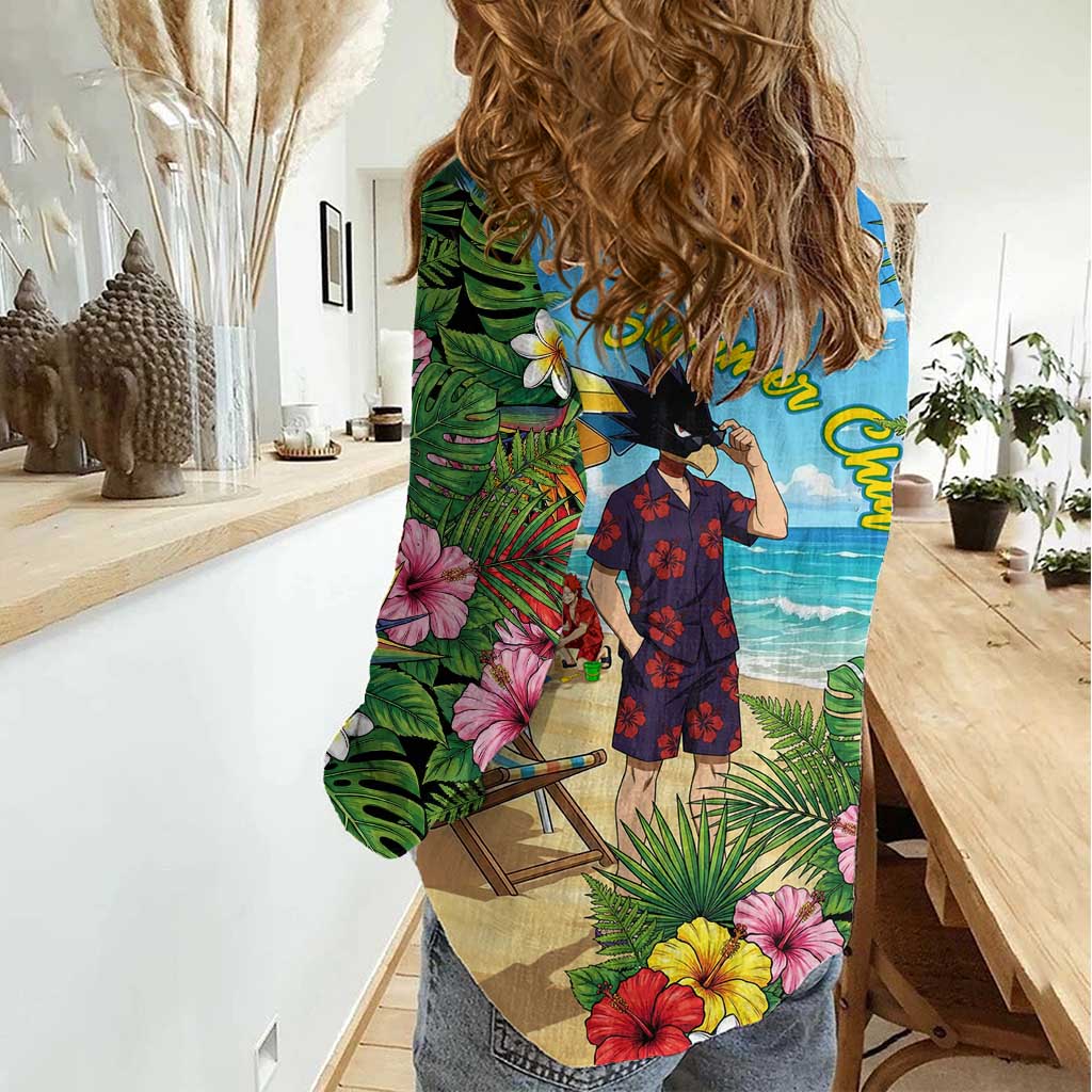 Fumikage Tokoyami Summer Chill Women Casual Shirt Tropical Anime Beach Mood