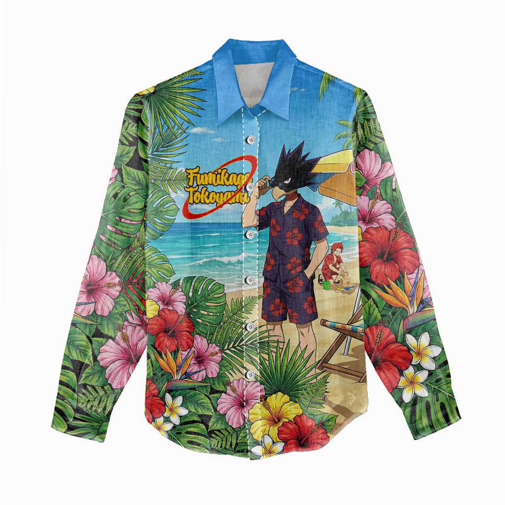 Fumikage Tokoyami Summer Chill Women Casual Shirt Tropical Anime Beach Mood