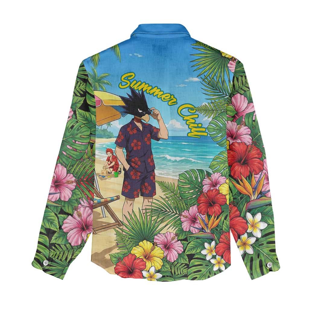 Fumikage Tokoyami Summer Chill Women Casual Shirt Tropical Anime Beach Mood
