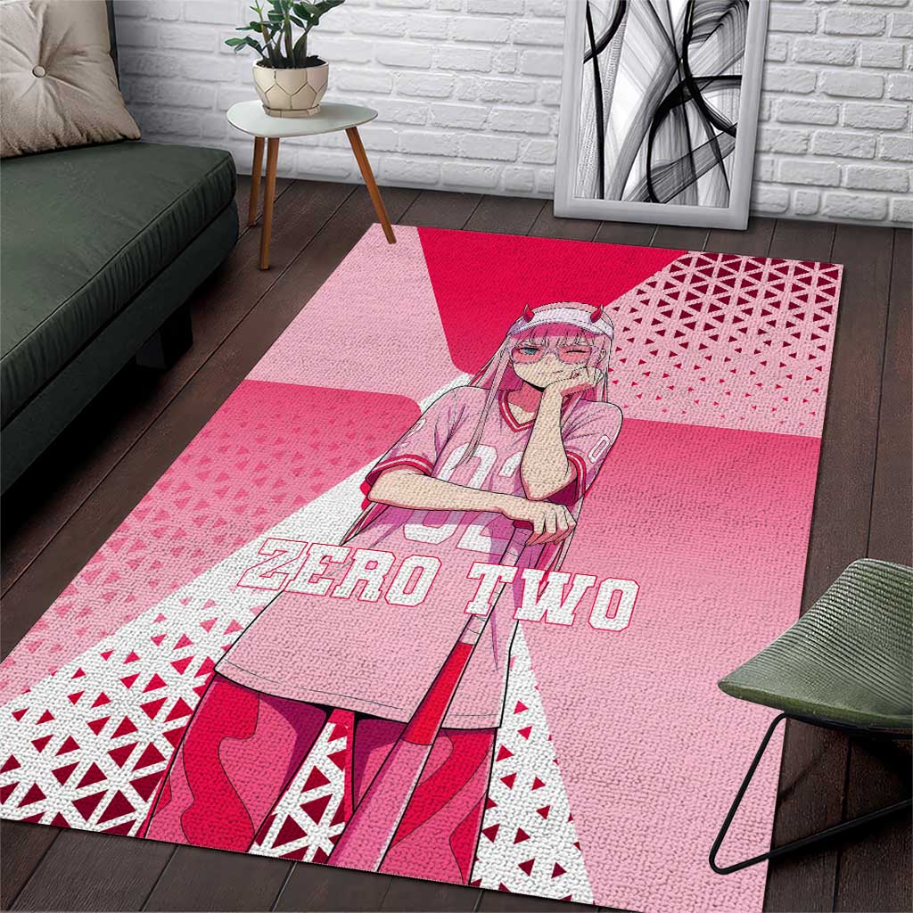 Zero Two Area Rug Retro Baseball Anime Style