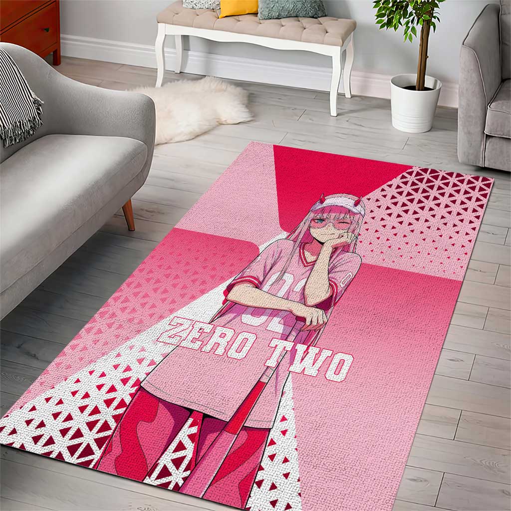 Zero Two Area Rug Retro Baseball Anime Style
