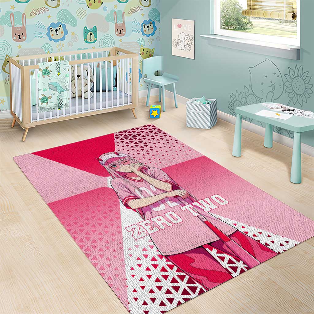 Zero Two Area Rug Retro Baseball Anime Style