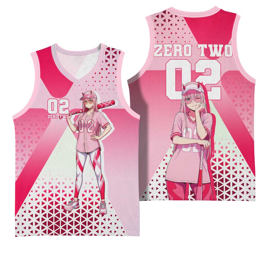 Zero Two Basketball Jersey Retro Baseball Anime Style