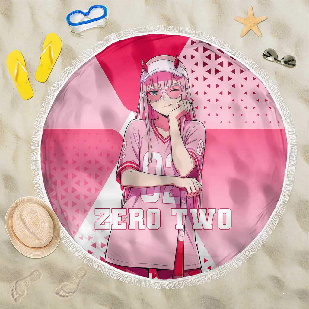 Zero Two Beach Blanket Retro Baseball Anime Style