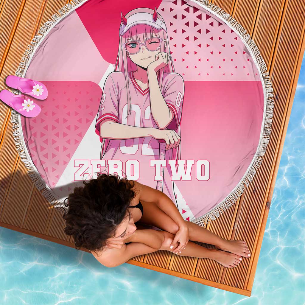 Zero Two Beach Blanket Retro Baseball Anime Style