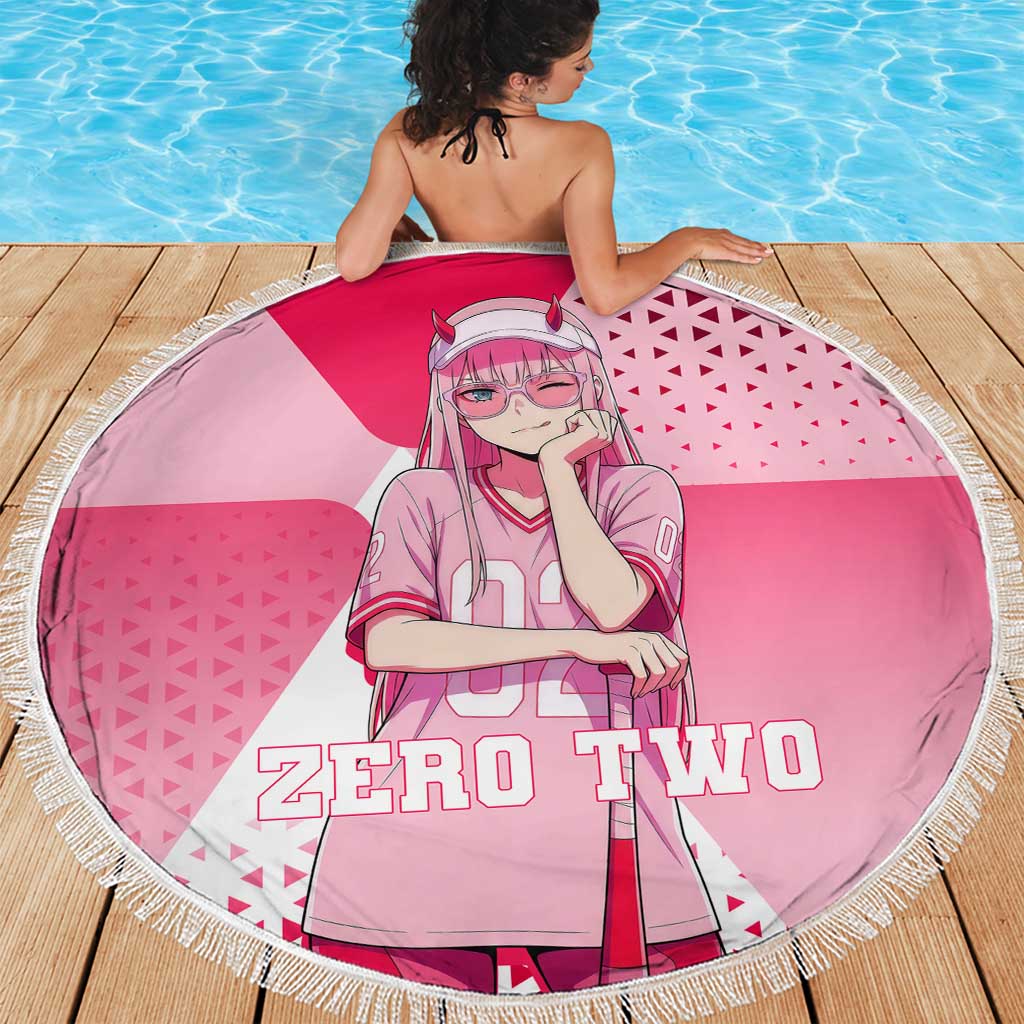 Zero Two Beach Blanket Retro Baseball Anime Style