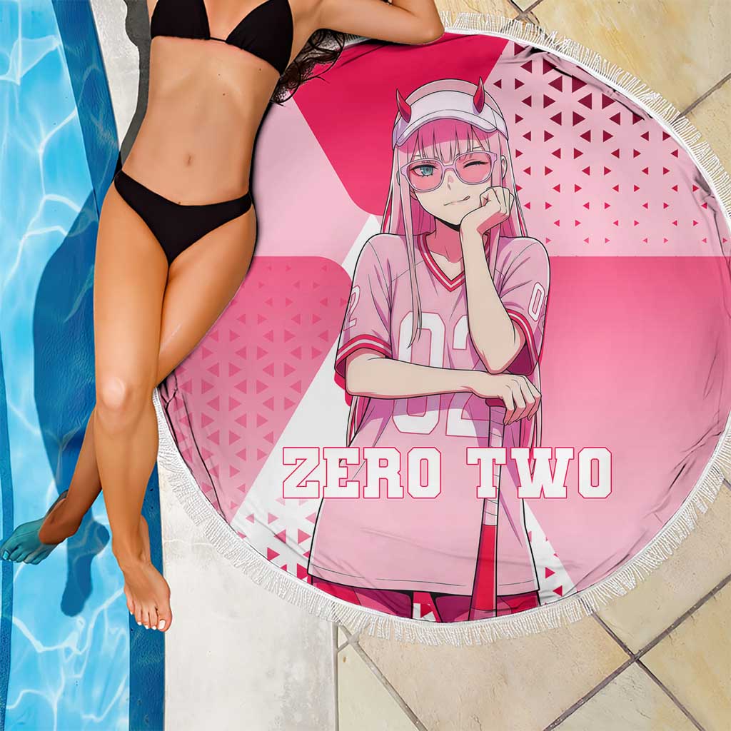 Zero Two Beach Blanket Retro Baseball Anime Style