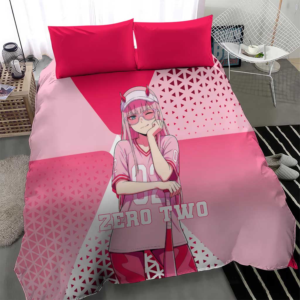 Zero Two Bedding Set Retro Baseball Anime Style