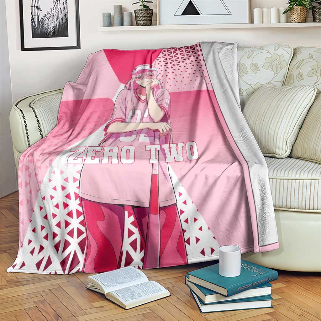 Zero Two Blanket Retro Baseball Anime Style