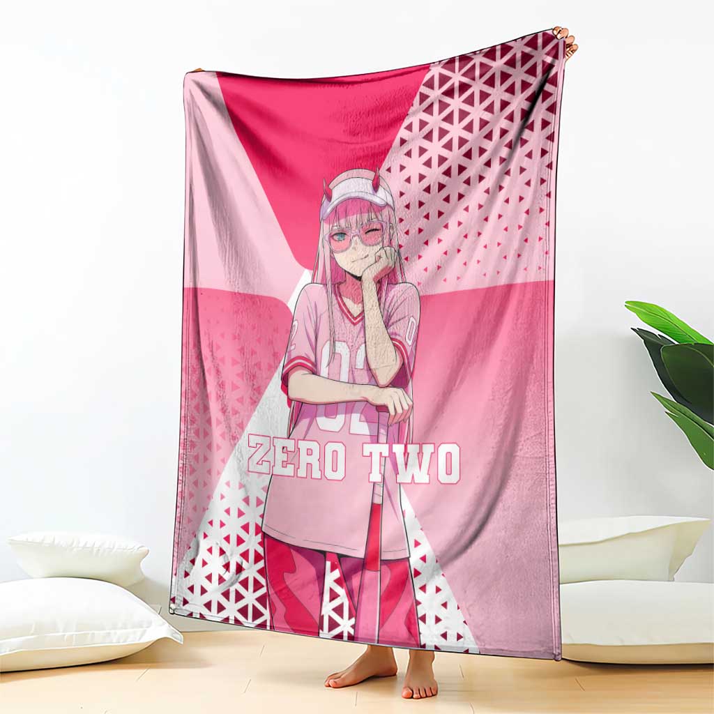 Zero Two Blanket Retro Baseball Anime Style