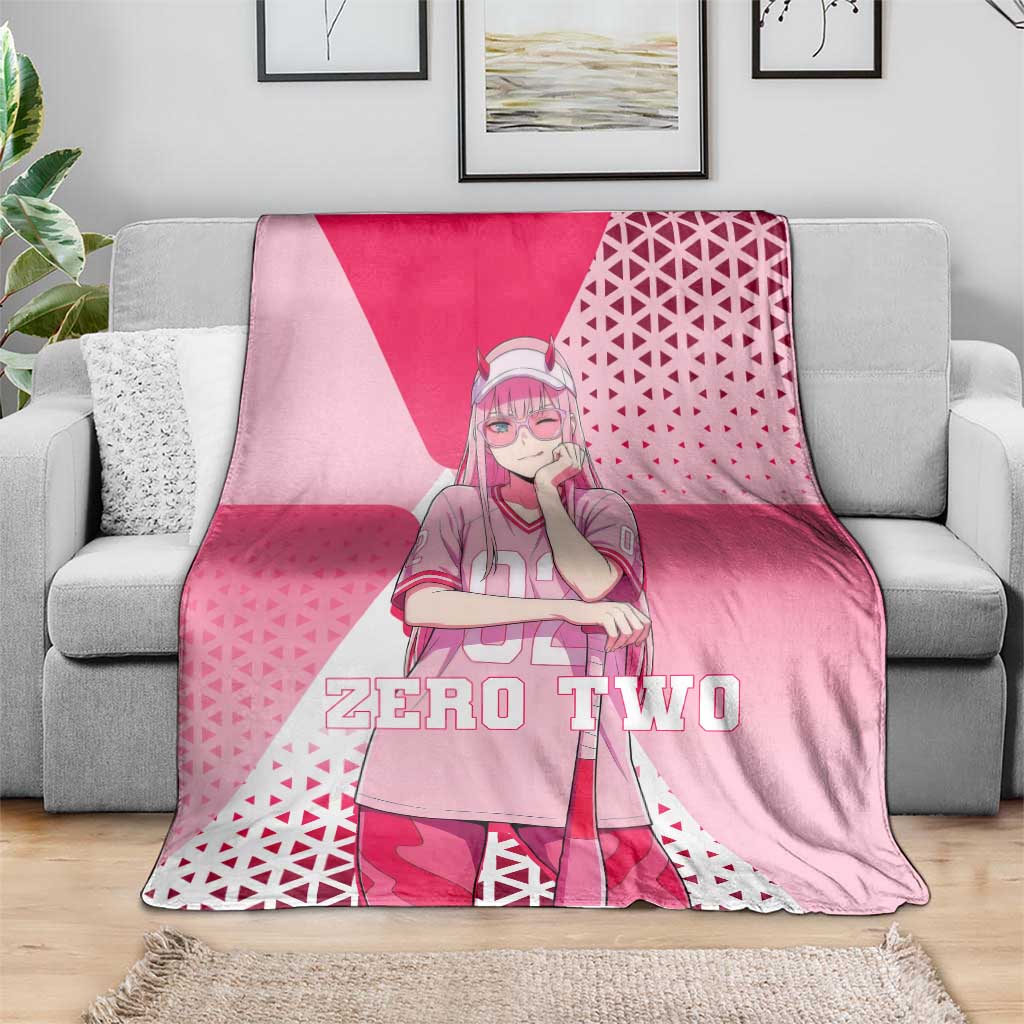 Zero Two Blanket Retro Baseball Anime Style