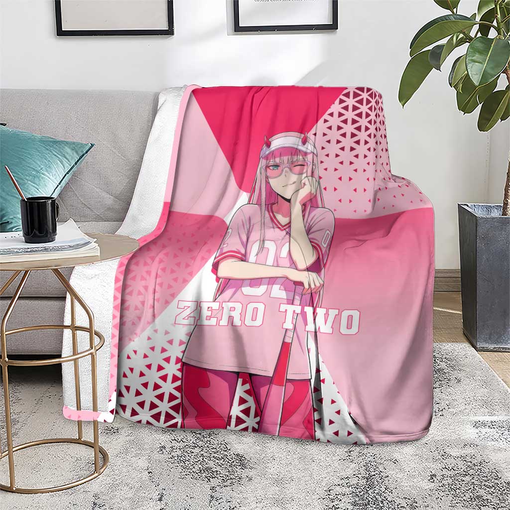 Zero Two Blanket Retro Baseball Anime Style