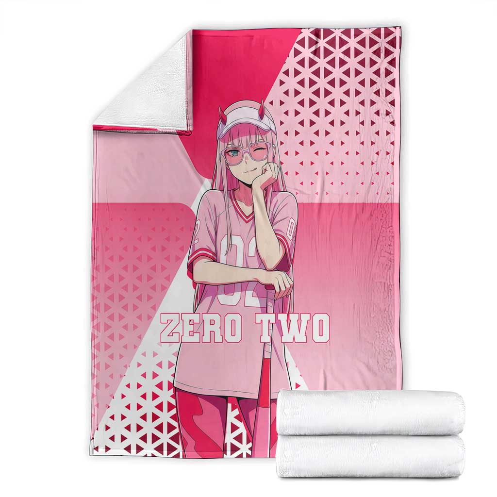 Zero Two Blanket Retro Baseball Anime Style