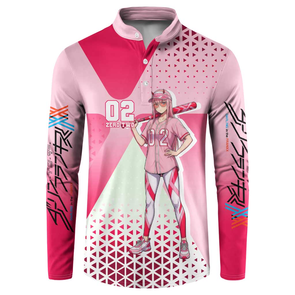 Zero Two Button Sweatshirt Retro Baseball Anime Style
