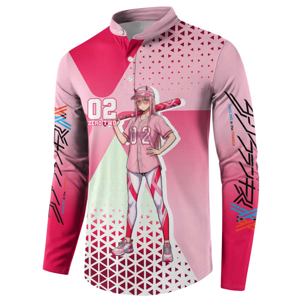 Zero Two Button Sweatshirt Retro Baseball Anime Style