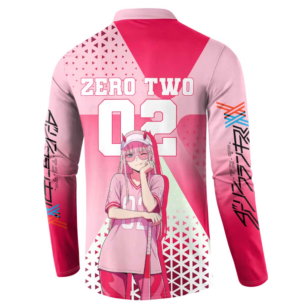 Zero Two Button Sweatshirt Retro Baseball Anime Style