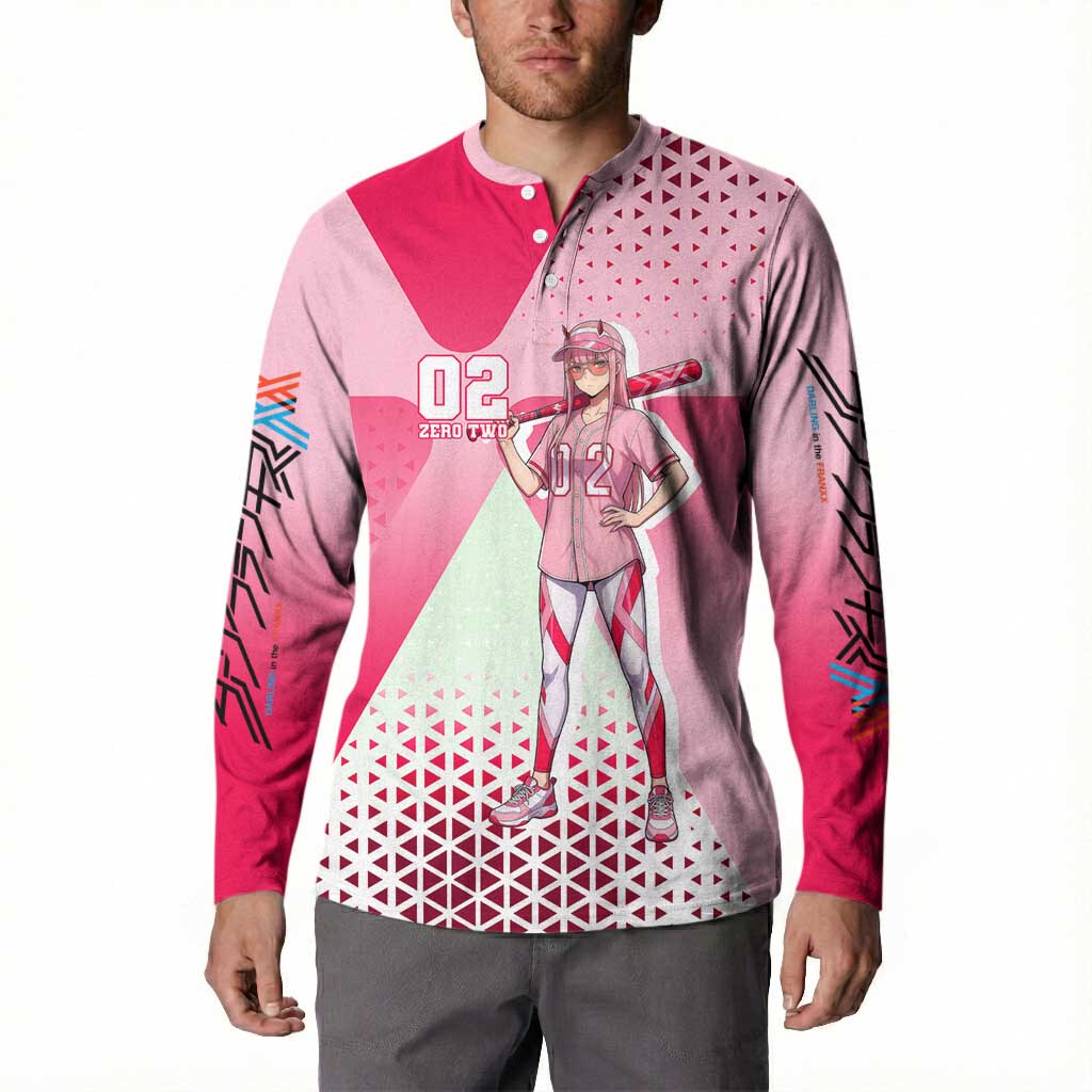 Zero Two Button Sweatshirt Retro Baseball Anime Style