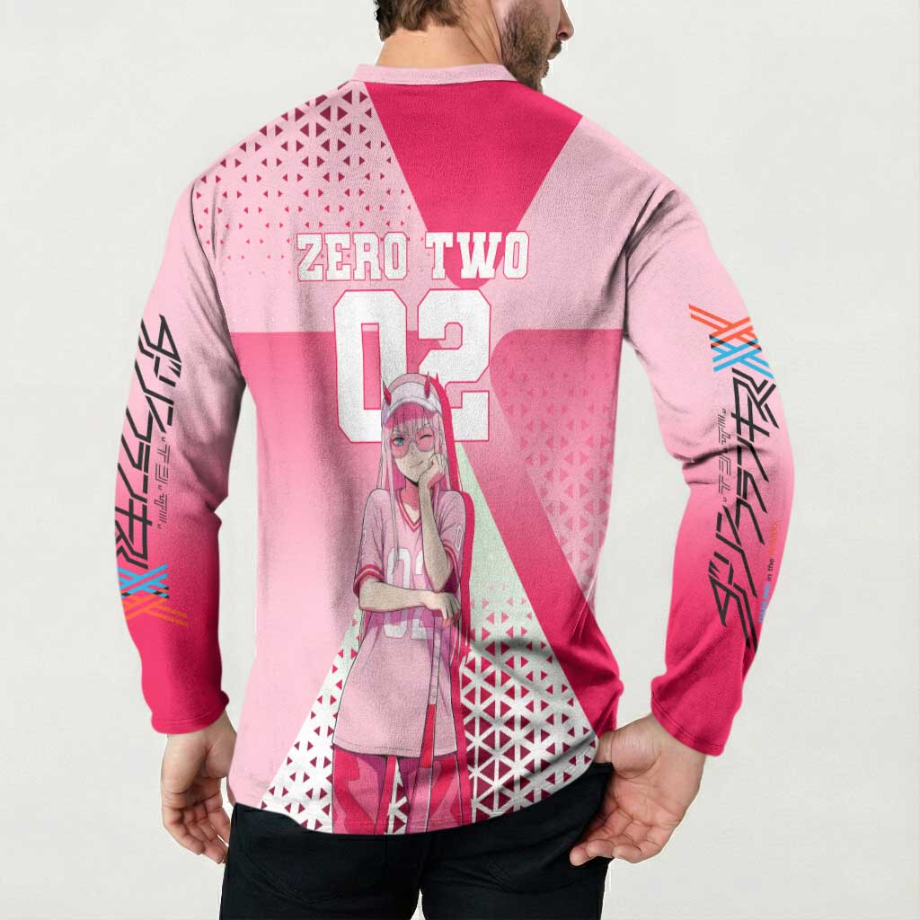 Zero Two Button Sweatshirt Retro Baseball Anime Style