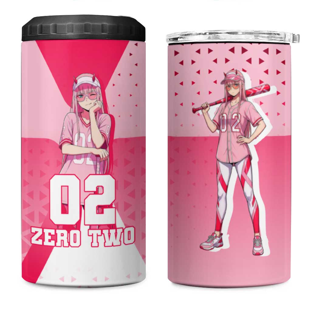 Zero Two 4 in 1 Can Cooler Tumbler Retro Baseball Anime Style