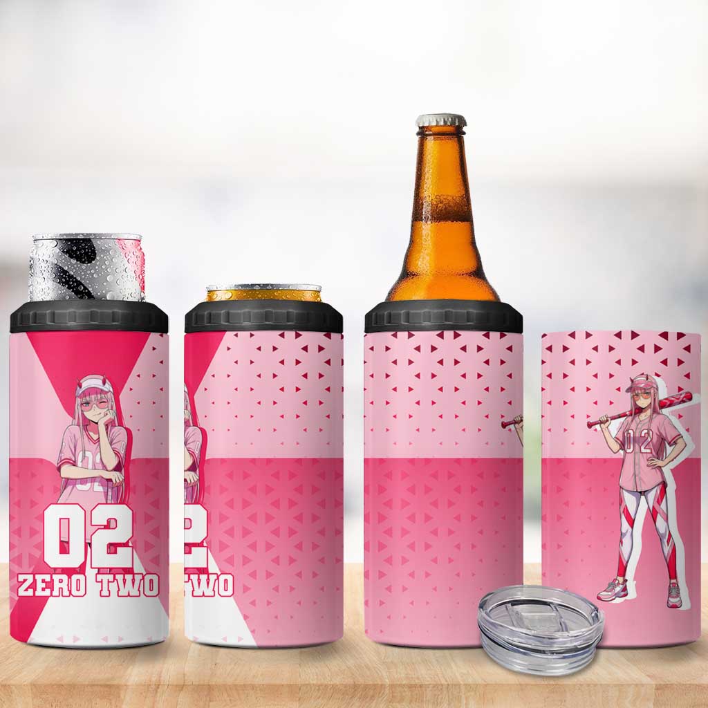 Zero Two 4 in 1 Can Cooler Tumbler Retro Baseball Anime Style
