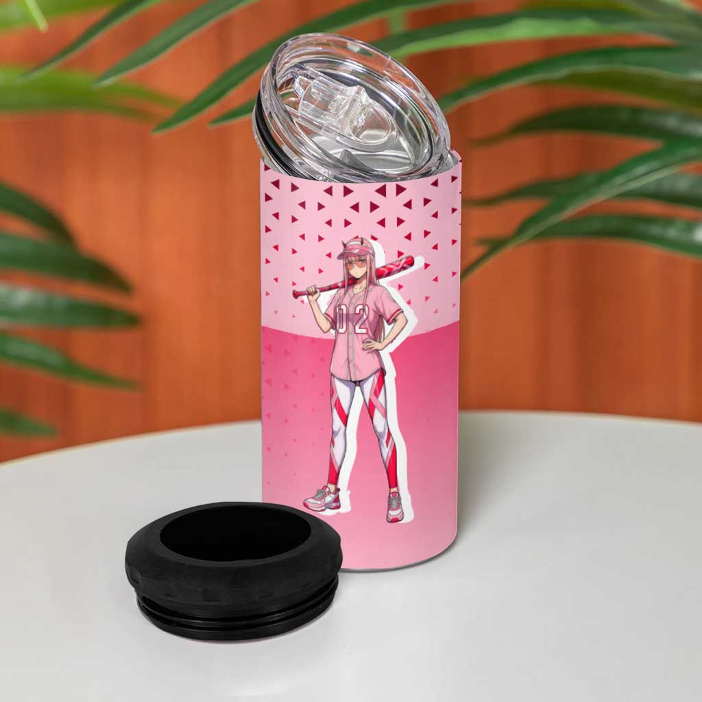 Zero Two 4 in 1 Can Cooler Tumbler Retro Baseball Anime Style