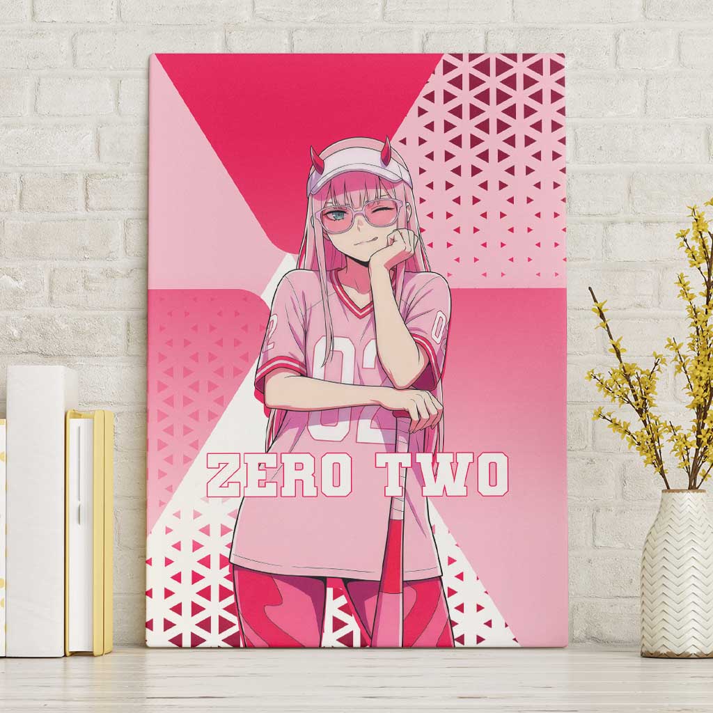 Zero Two Canvas Wall Art Retro Baseball Anime Style