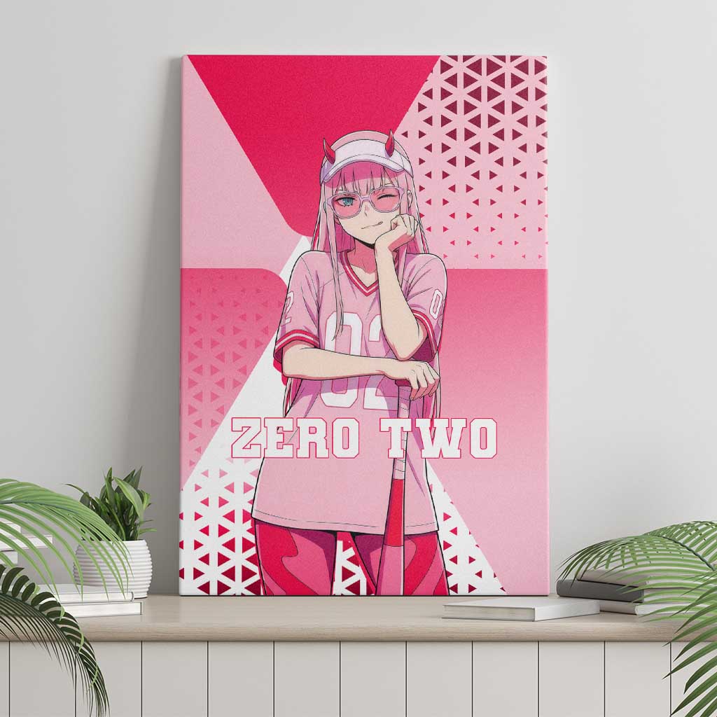 Zero Two Canvas Wall Art Retro Baseball Anime Style