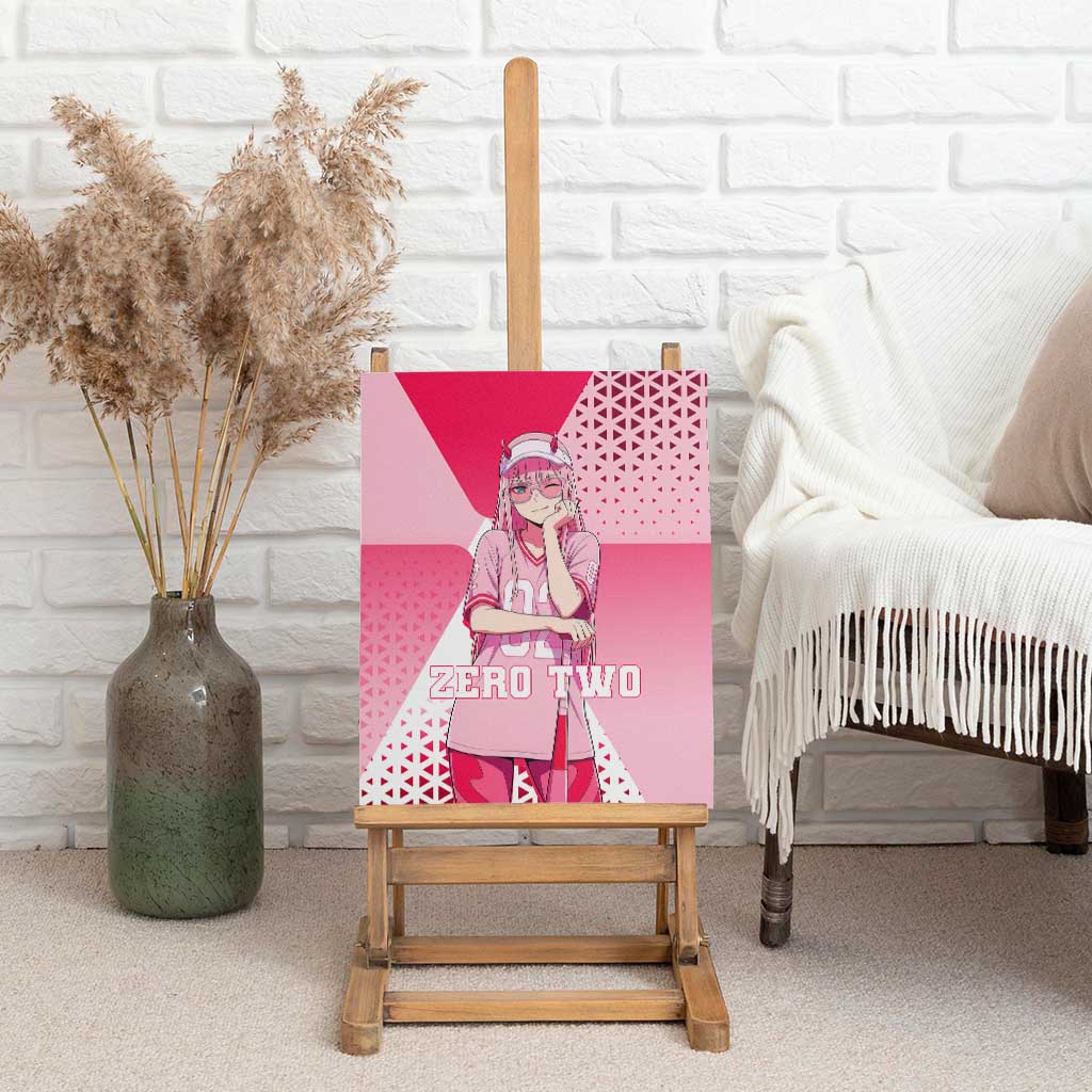 Zero Two Canvas Wall Art Retro Baseball Anime Style