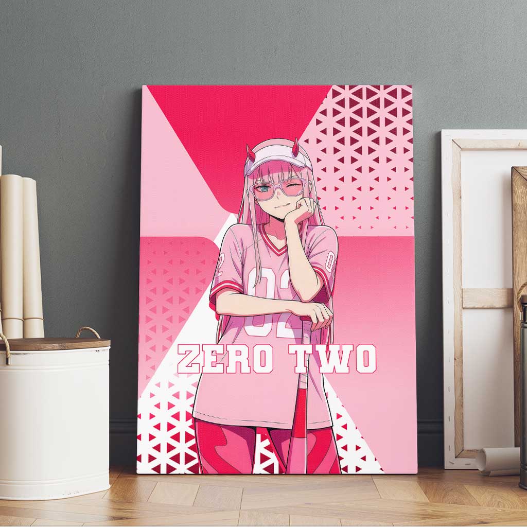 Zero Two Canvas Wall Art Retro Baseball Anime Style