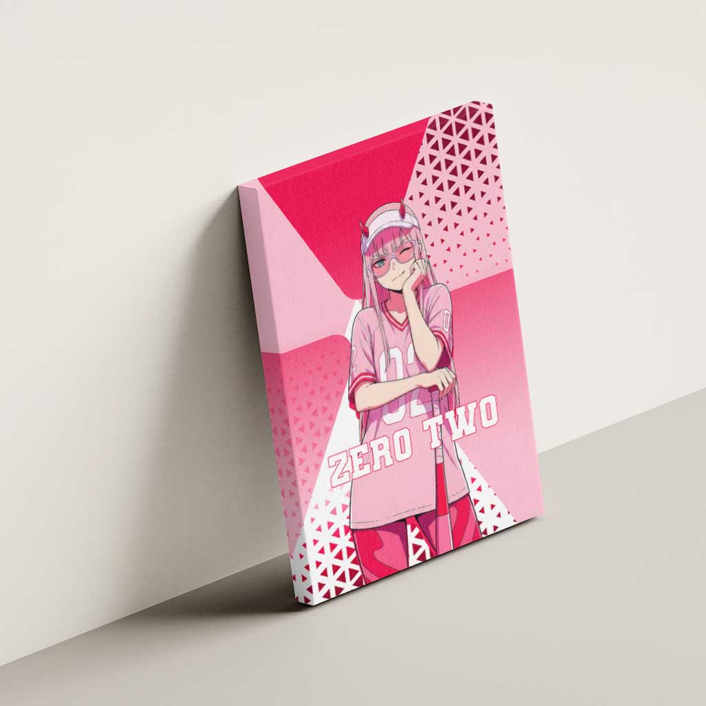 Zero Two Canvas Wall Art Retro Baseball Anime Style