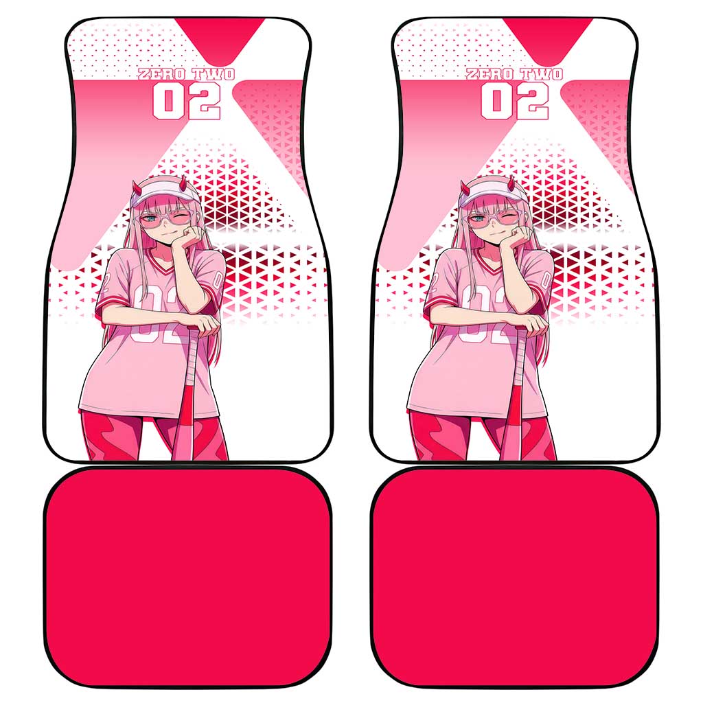 Zero Two Car Mats Retro Baseball Anime Style