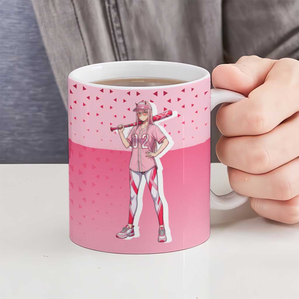 Zero Two Ceramic Mug Retro Baseball Anime Style