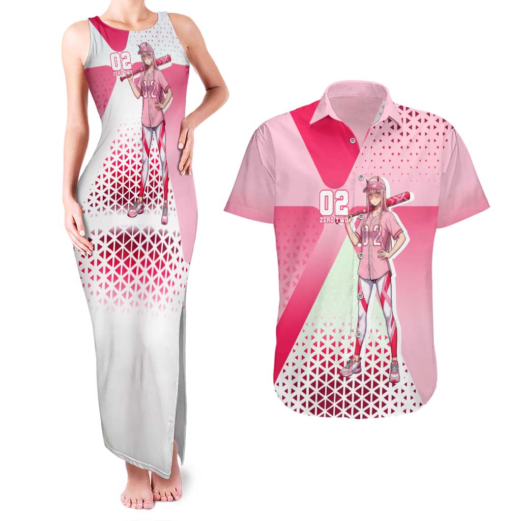 Zero Two Couples Matching Tank Maxi Dress and Hawaiian Shirt Retro Baseball Anime Style