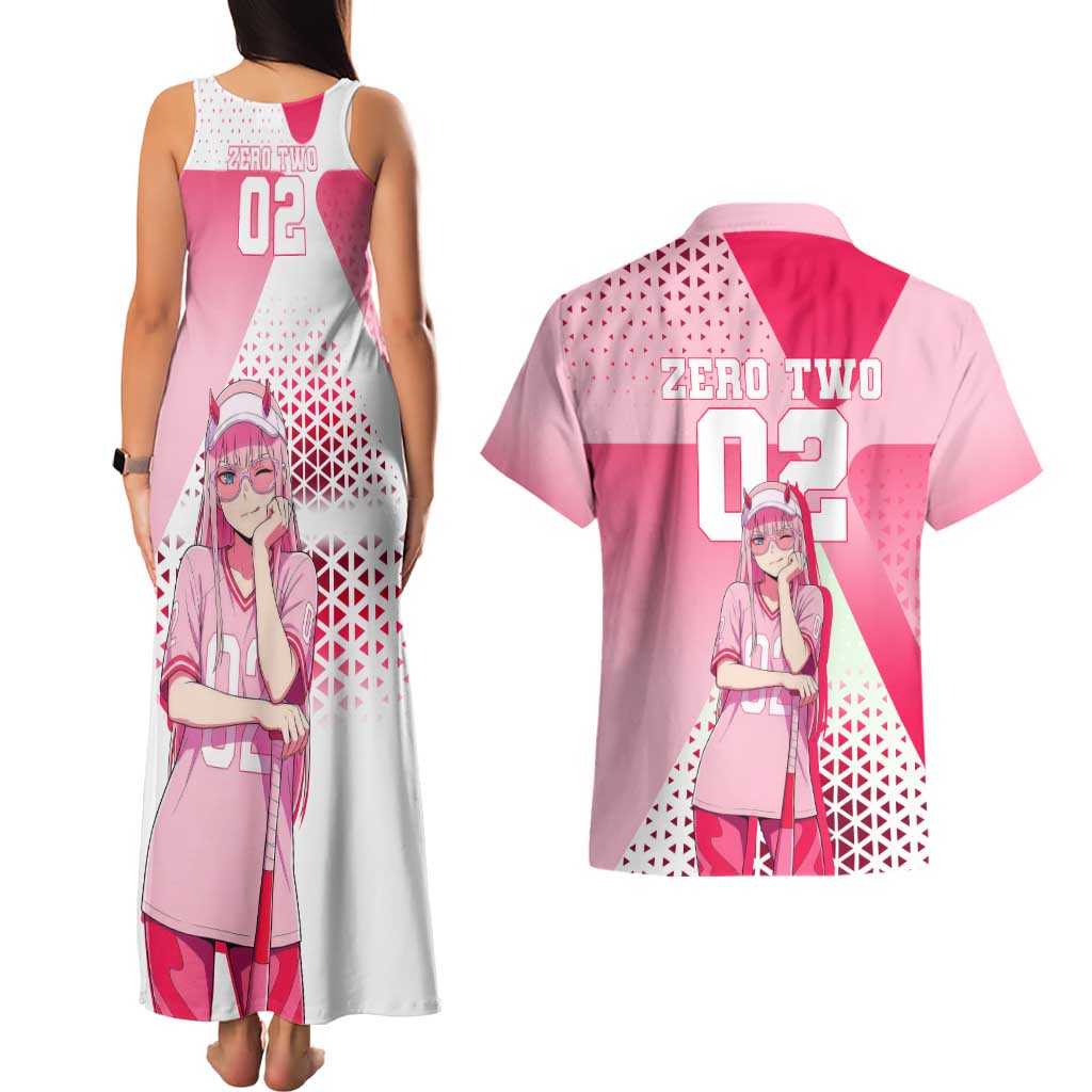 Zero Two Couples Matching Tank Maxi Dress and Hawaiian Shirt Retro Baseball Anime Style