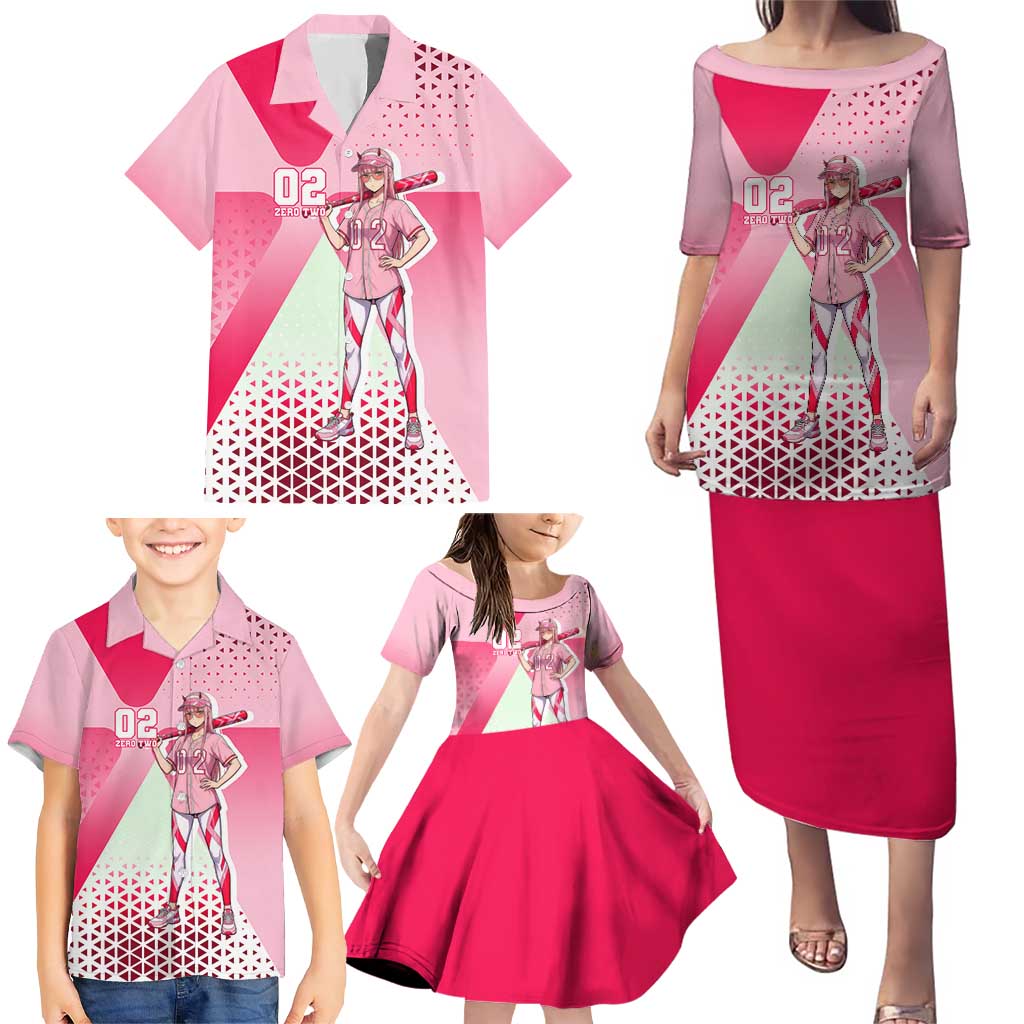 Zero Two Family Matching Puletasi and Hawaiian Shirt Retro Baseball Anime Style