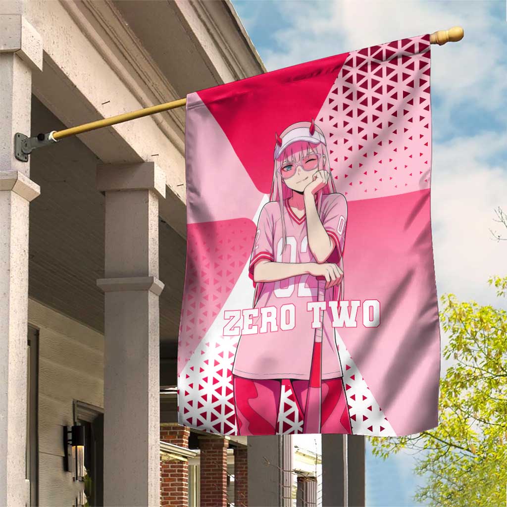 Zero Two Garden Flag Retro Baseball Anime Style
