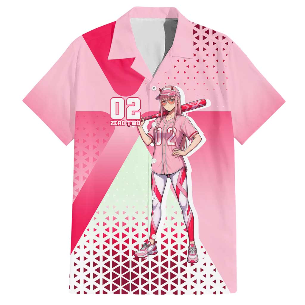 Zero Two Hawaiian Shirt Retro Baseball Anime Style