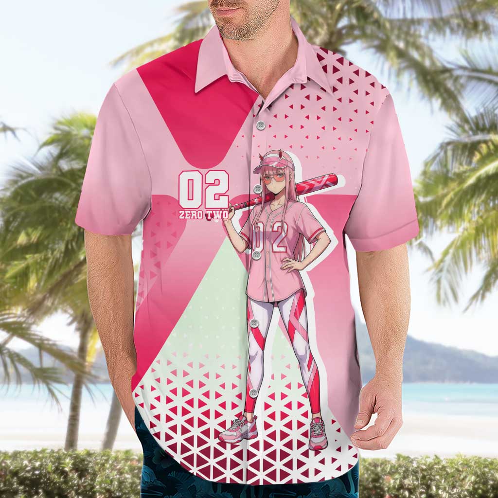 Zero Two Hawaiian Shirt Retro Baseball Anime Style