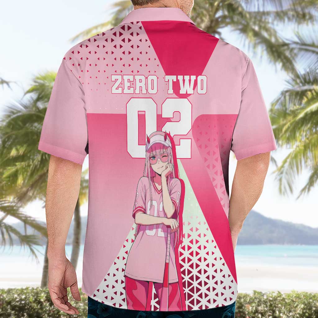 Zero Two Hawaiian Shirt Retro Baseball Anime Style