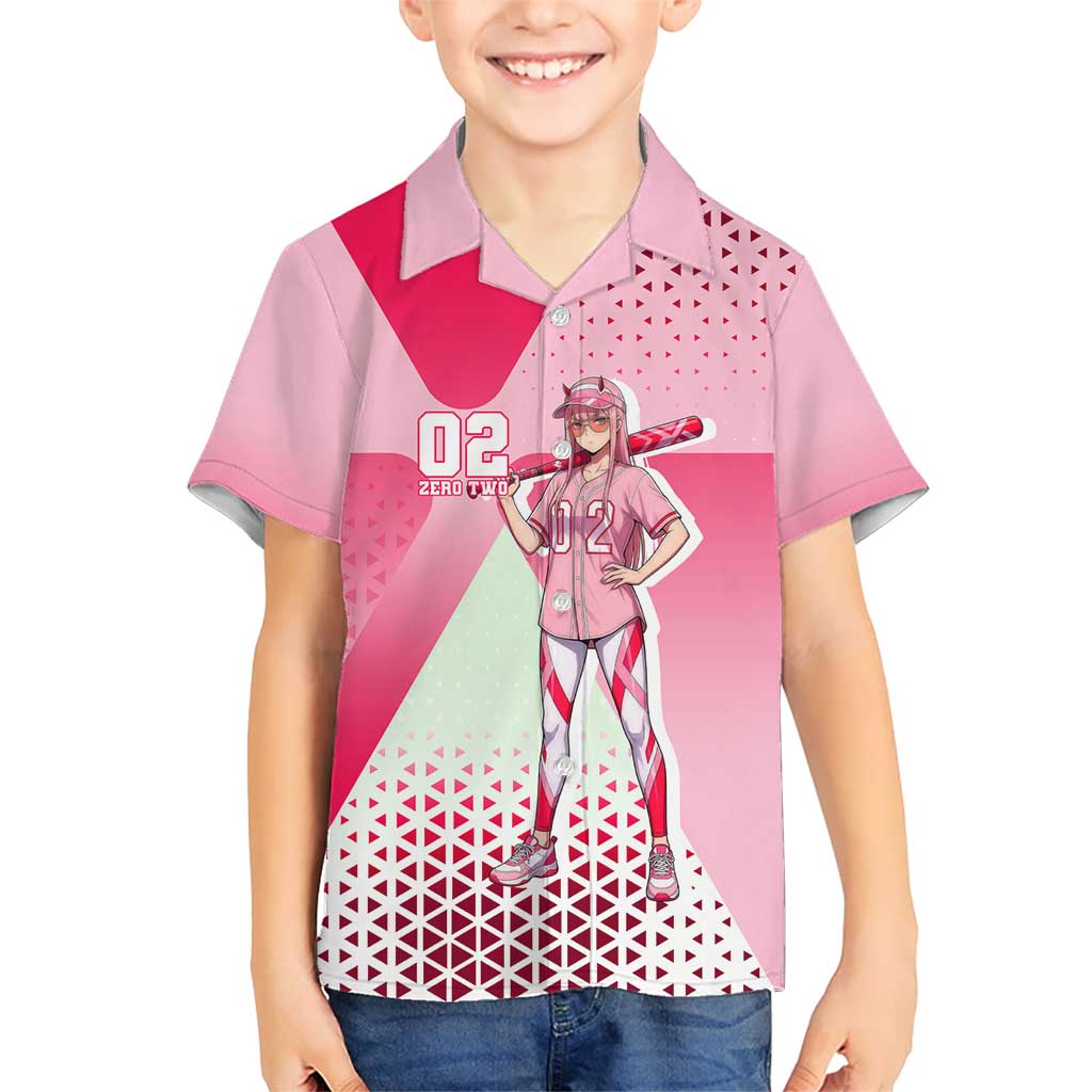 Zero Two Hawaiian Shirt Retro Baseball Anime Style
