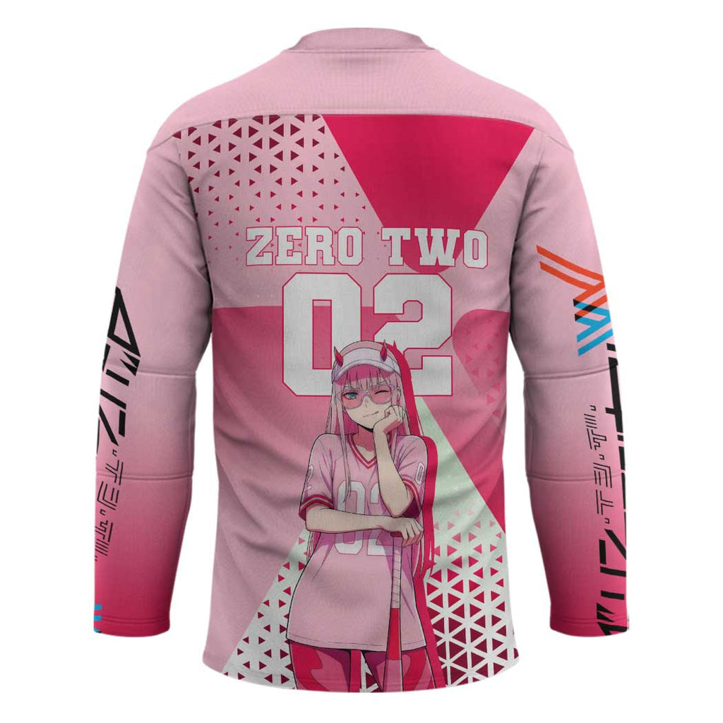 Zero Two Hockey Jersey Retro Baseball Anime Style