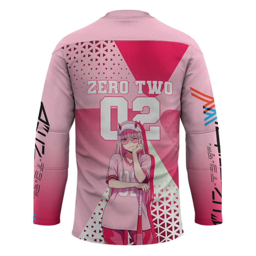 Zero Two Hockey Jersey Retro Baseball Anime Style