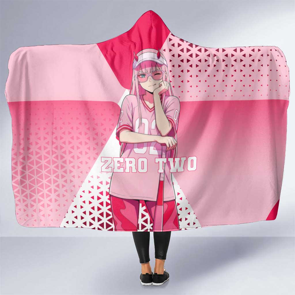 Zero Two Hooded Blanket Retro Baseball Anime Style