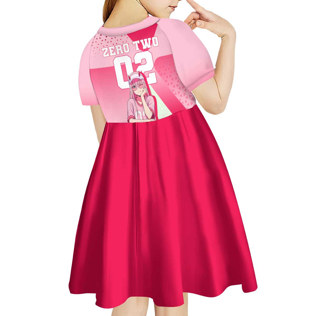 Zero Two Kid Short Sleeve Dress Retro Baseball Anime Style